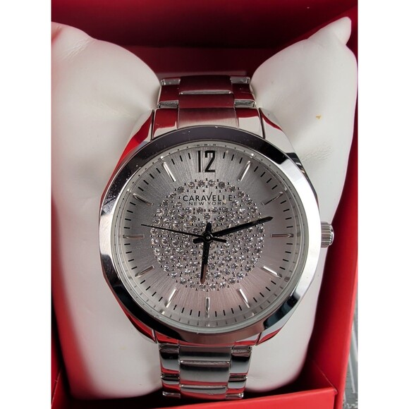 Caravelle Women\'s Crystal Silver Dial Watch - 43L206 main image 4